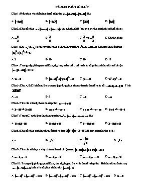 Câu hỏi phần Số phức
